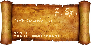 Piff Szonóra névjegykártya